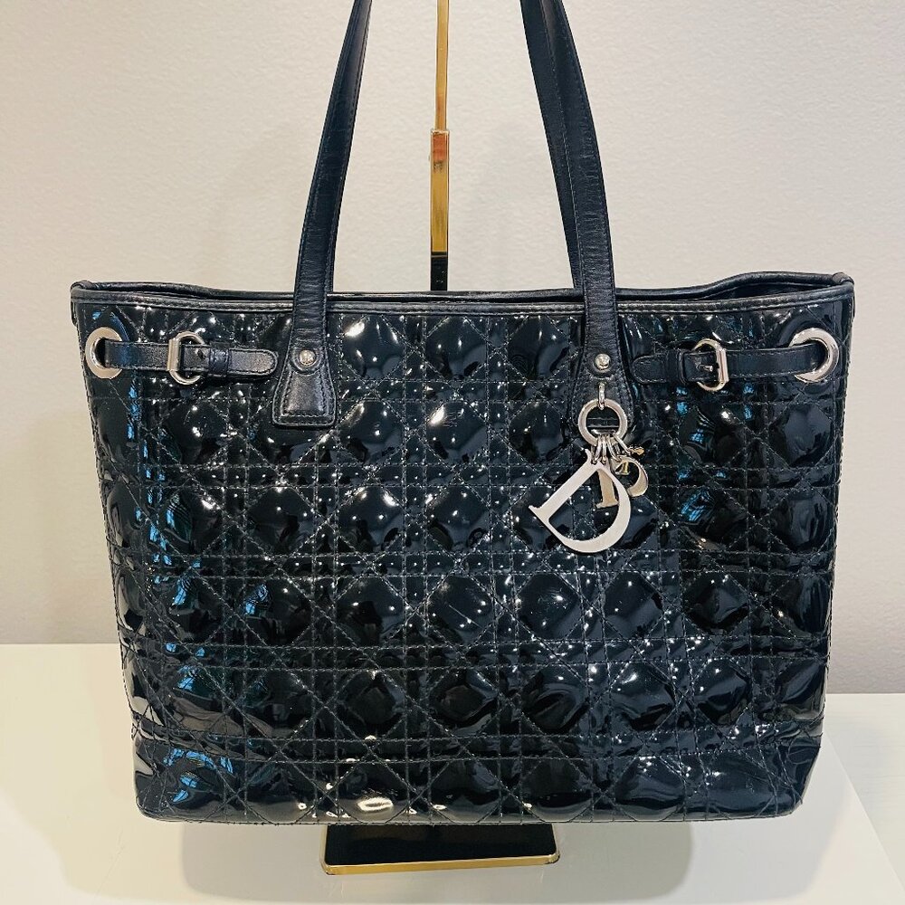 Christian Dior Panarea Tote – Black Cannage Coated Canvas